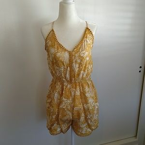 Yellow and white Romper
